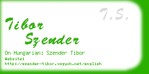 tibor szender business card